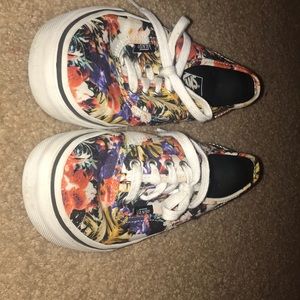 Floral little girls kids Vans